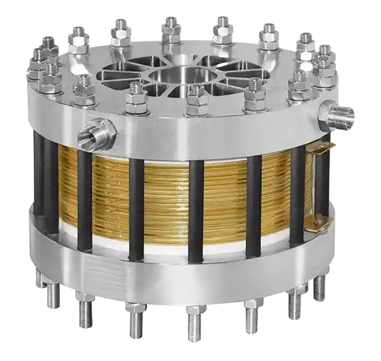 Circular PEM electrolyzer stack with bolted end flanges