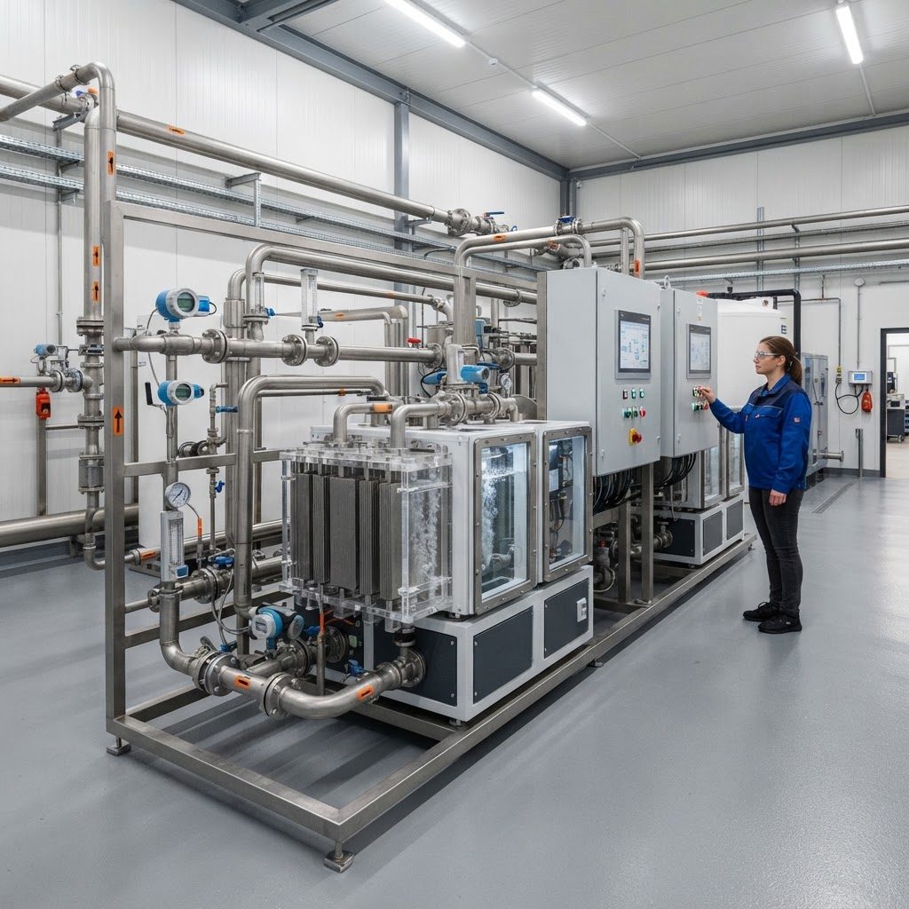 Electrochemical water treatment system with on-site chemical generation