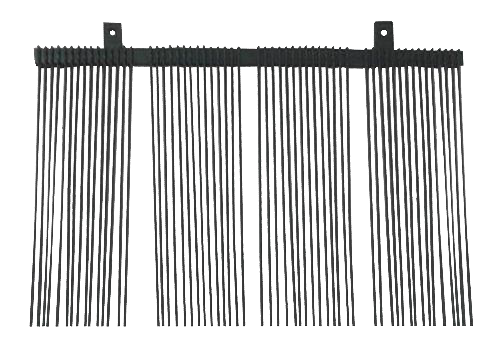 Ru-IrOxide coated titanium comb electrode with parallel rods