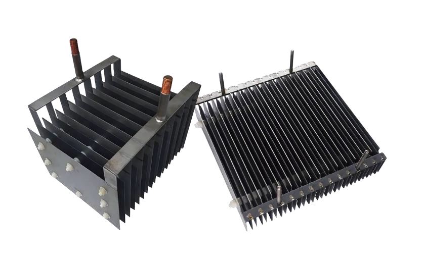 Nickel plated bipolar plate stack electrode assemblies